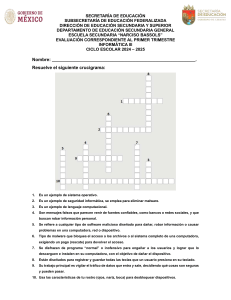 Evaluaci&oacute;n Inform&aacute;tica III - Crucigrama y Preguntas