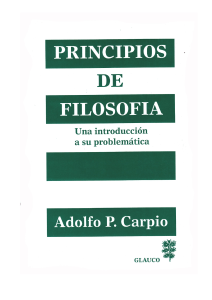 Principios de Filosof&iacute;a: Introducci&oacute;n a su Problem&aacute;tica