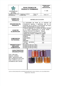 Ficha Técnica Mermelada de Mora: Producción y Calidad
