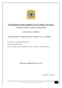 Arrendamiento, Compraventa y Comisi&oacute;n: Tarea de Derecho Empresarial