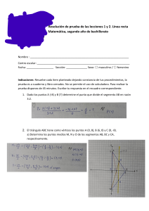 Examen de Matemáticas: La Línea Recta - Bachillerato