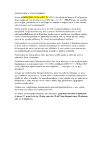 Sociología del Deporte: Introducción al Texto de Barbero (1991)