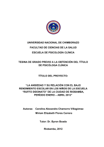 Ansiedad y Rendimiento Escolar en Ni&ntilde;os: Estudio en Riobamba