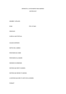 Formulario de Entrevista Estudiantil - Gestión 2017