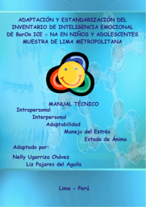 BarOn ICE: NA Adaptaci&oacute;n y Estandarizaci&oacute;n en Per&uacute;