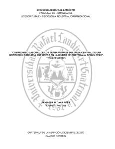 Compromiso Laboral en Banco Guatemalteco: Estudio de G&eacute;nero