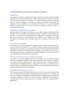 Sociedad: Perspectiva Teológica y Filosófica