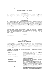Acuerdo Gubernativo 375-2007. Servicios Funerarios