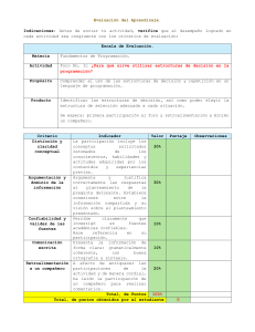 Guía de Evaluación: Estructuras de Decisión en Programación