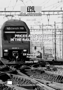 Railway Sector Prices and Costs: Infrastructure & Vehicles