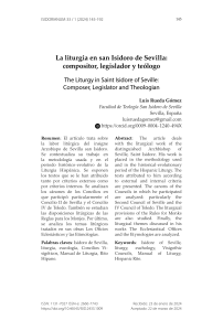 San Isidoro de Sevilla: Liturgia, Concilios Visig&oacute;ticos y Teolog&iacute;a