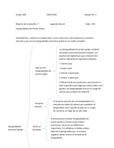 Desigualdades de Primer Grado: Reporte de Tarea No. 7