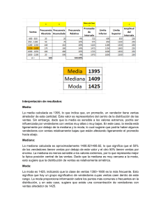 Análisis de Datos de Ventas: Media, Mediana, Moda, Cuartiles