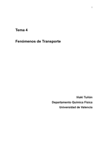 Fen&oacute;menos de Transporte: Leyes y Difusi&oacute;n