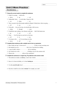 English Vocabulary & Grammar Practice Worksheet
