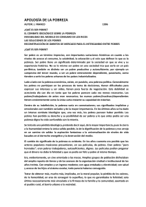 Apolog&iacute;a de la Pobreza: Un ensayo sobre la pobreza y la dignidad