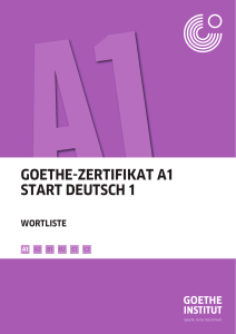 Goethe-Zertifikat A1 Wortliste: Start Deutsch 1 Vokabular