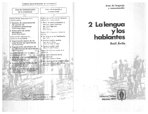 Lengua y Hablantes: Libro de Texto para Formaci&oacute;n de Profesores