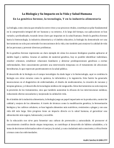 Biología y su Impacto en la Vida y Salud Humana
