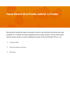 Prueba Judicial: Teor&iacute;a General y Prueba en Procedimientos Legales