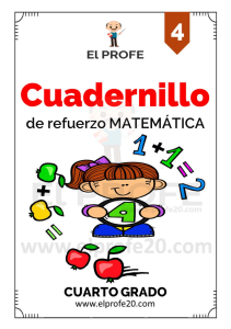 Cuaderno de Refuerzo de Matem&aacute;ticas 4to Grado