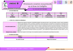 Unidad de Aprendizaje Religión - Ciclo VI Secundaria