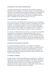 Educación en las Culturas Mesoamericanas