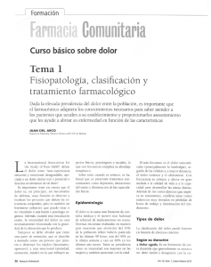 Dolor: Fisiopatolog&iacute;a, Clasificaci&oacute;n y Tratamiento