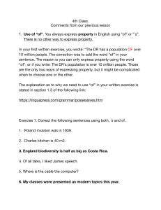 English Grammar: 'Of' and -ing Verb Forms