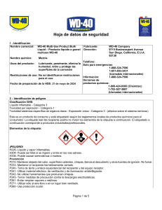 WD-40 Multi-Use Product SDS | Seguridad y Peligros