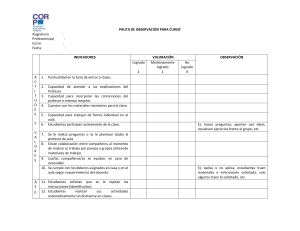Pauta de Observación Psicológica para Estudiantes