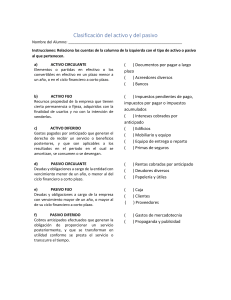 Clasificación de Activos y Pasivos: Ejercicio Contable