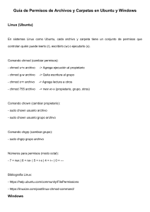 Gu&iacute;a de Permisos de Archivos: Ubuntu y Windows