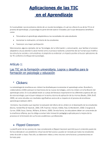 TIC en el Aprendizaje: Psicolog&iacute;a y Educaci&oacute;n Universitaria