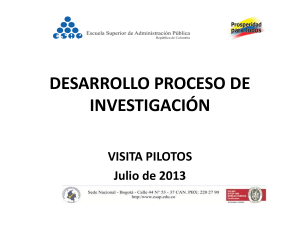 Desarrollo Proceso Investigaci&oacute;n: Visita Pilotos 2013