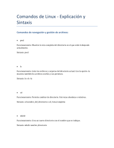 Gu&iacute;a de Comandos Linux: Explicaci&oacute;n y Sintaxis