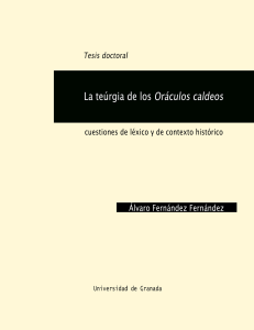 Te&uacute;rgia de los Or&aacute;culos Caldeos: L&eacute;xico y Contexto Hist&oacute;rico