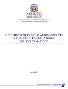 Estrategia de planificación Eje Temático Unidad de Aprendizaj