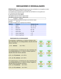 Inecuaciones y Desigualdades: Apuntes de Matemáticas