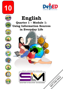 English Module: Using Information Sources in Everyday Life