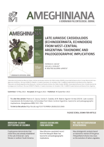 Late Jurassic Cassiduloids of Argentina: Taxonomy & Paleogeography
