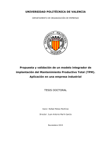 Tesis Doctoral: Implantaci&oacute;n del Mantenimiento Productivo Total (TPM)