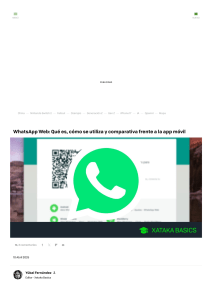 WhatsApp Web: Guía completa, uso y comparativa con la app móvil