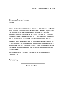 Carta de Renuncia - Numas Jes&uacute;s Meza