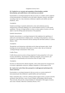 Sociological Perspectives: Functionalism, Interactionism, Conflict