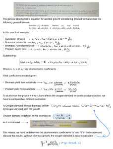Aerobic Growth & Oxygen Demand: Acetic Acid Production