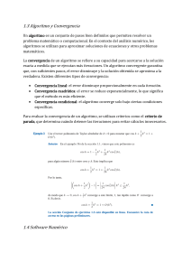 Algoritmos y Convergencia: An&aacute;lisis Num&eacute;rico