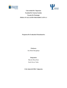 Propuesta de Evaluación Psicoeducativa: Convivencia Escolar