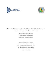 Reporte SLM Ti6Al4V: Transformaci&oacute;n de Fase y Esfuerzos Residuales