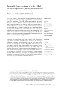 Educación Humanista en la Universidad: Prácticas Docentes Efectivas
